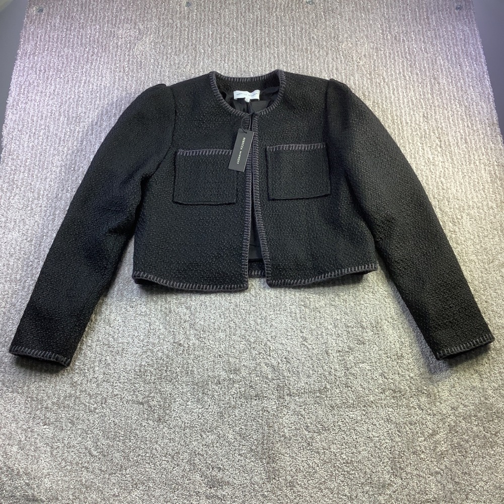 Rebecca Minkoff Estella Black Cropped Blazer Jacket Womens Size‎ Small NWT